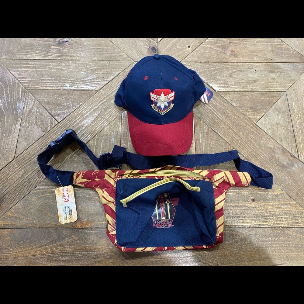 Captain Marvel Baseball Cap and Fanny Pack